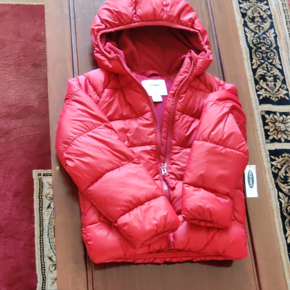 Red Puffer Jacket with Hood